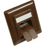 Zentralstück 50x50mm inkl. Abdeckrahmen 80x80mm für Netzwerkdosen, nussbraun RAL8011, Good Connections (GC-N0056)
