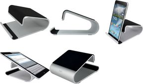helit Tablet-PC-Ständer "the jaw stand", silber aus Aluminium, für Tablets & Smartphones mit & ohne Schutz - 1 Stück (H2381100)