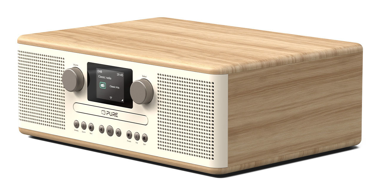 Pure Classic C-D6 Audiosystem 30 Watt Bluetooth DAB+ Cotton White, Oak