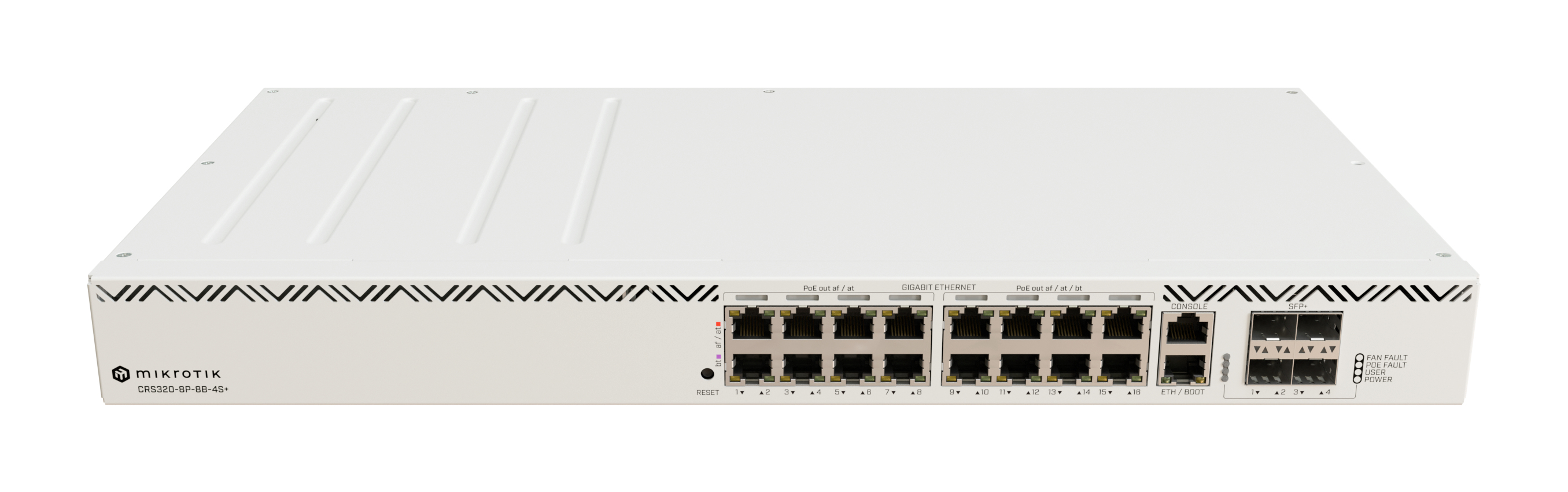 MikroTik CRS320-8P-8B-4S+RM PoE++ Smart Switch, 21 Ports (17x Gigabit + 4x 10G SFP+), Weiß