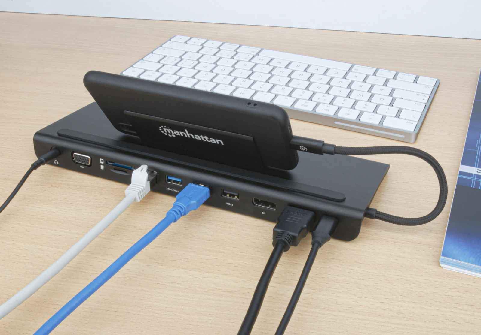 Manhattan USB-C Dockingstation MST 11-in-1 Grau