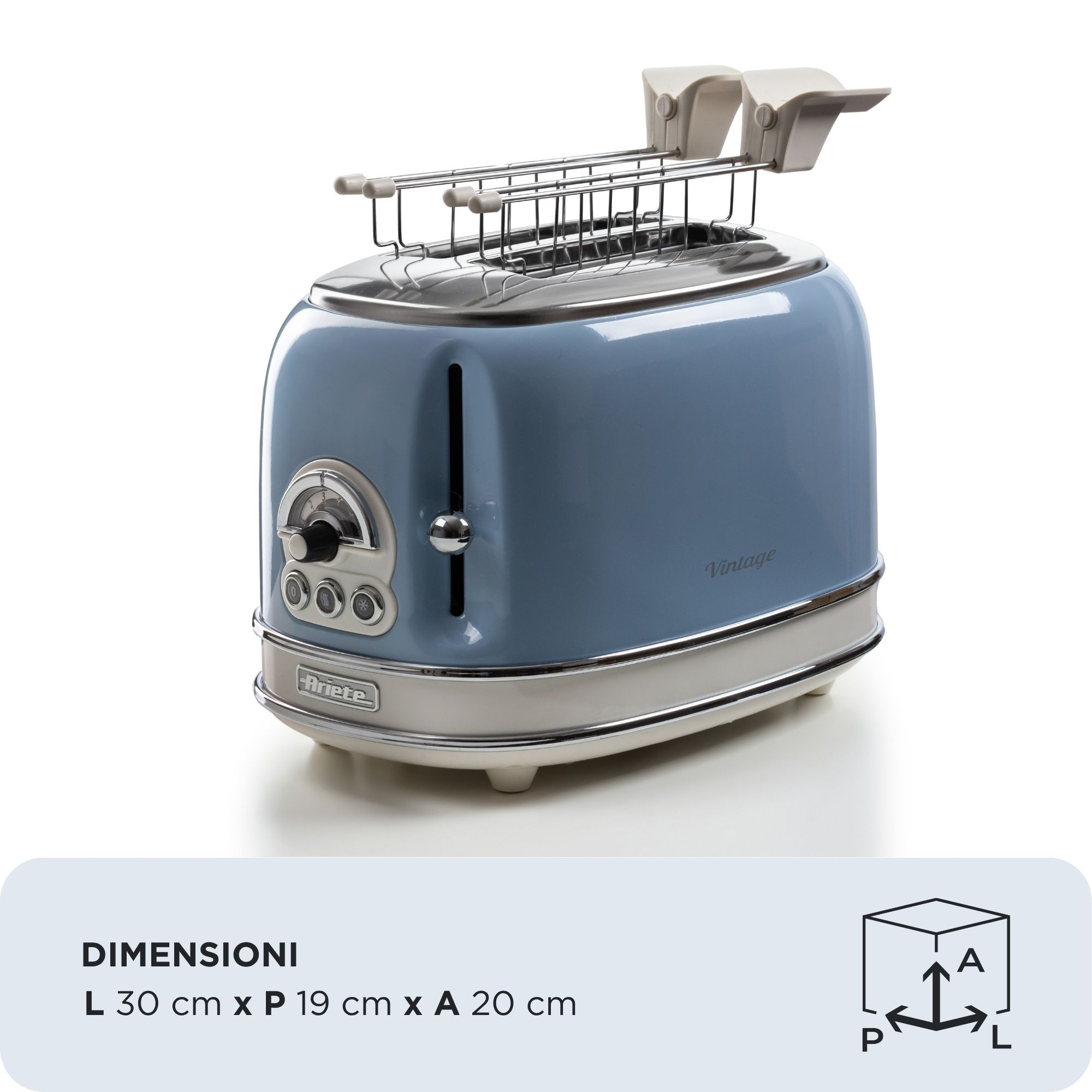 Ariete Vintage 155 Toaster 2 Scheiben 810 W Blau