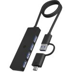 ICY BOX IB-HUB1424-C3 USB 3.2 Gen 1 4-Port Hub schwarz mit USB-C/A Kabel