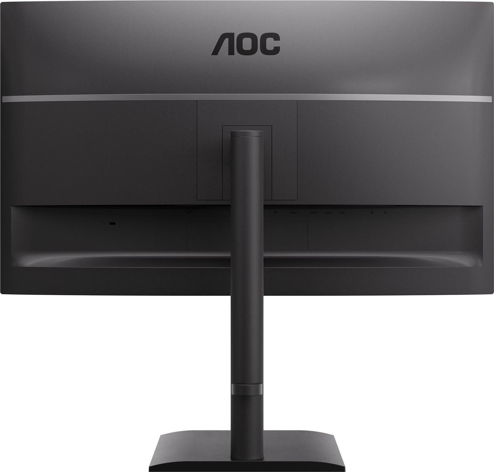 AOC E4 Series LED-Monitor 68,6 cm (27") - 3840 x 2160 4K UHD 2160p @ 60 Hz - IPS 400 cd/m² - 1200:1 - 4 ms - 2xHDMI DisplayPort USB-C Lautsprecher Schwarz (U27E4CV)