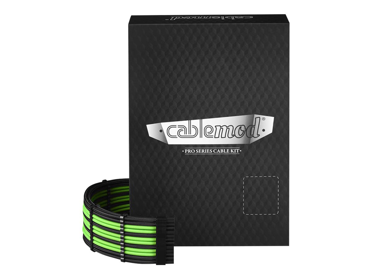 CableMod PRO Series ModMesh C-Series Stromkabelkit für RMi & RMx Schwarz/Hellgrün