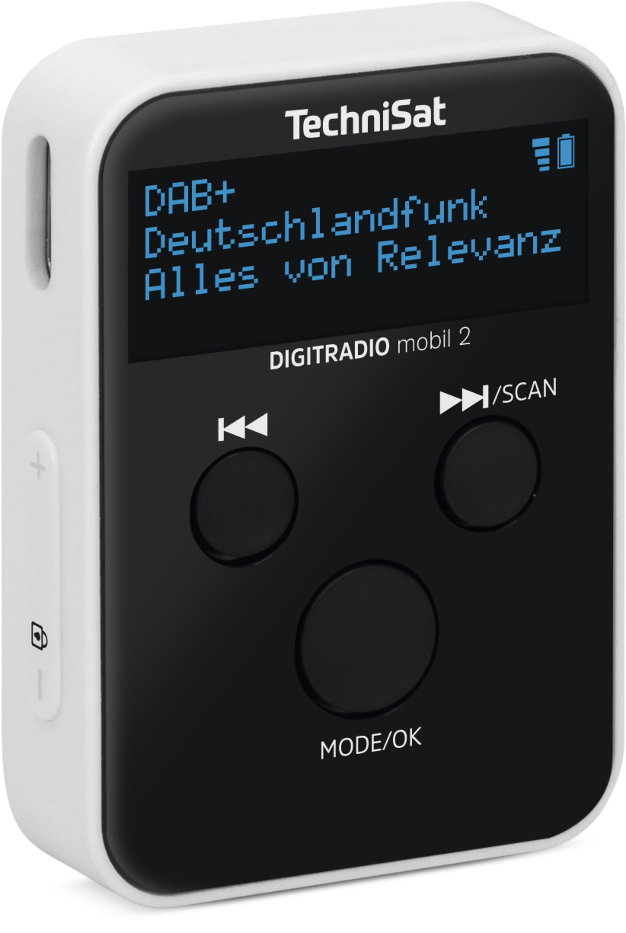 TechniSat DigitRadio mobil 2 Taschenradio DAB+ UKW RDS 0,91" OLED Schwarz, Weiß