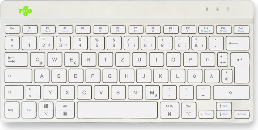 R-Go Compact Break RGOCODEWLWH Tastatur Bluetooth QWERTZ Deutsch Weiß