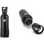 FISCHER Fahrrad-Trinkflasche, 0,75 Liter, schwarz aus leichtem, rostfreiem Edelstahl, lebensmittelecht, - 1 Stück (86057)