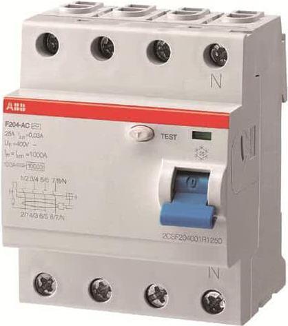 ABB F204A-40/0,03L FI-Schutzschalter 4P,40A,30mA,N links (2CSF204123R1400)