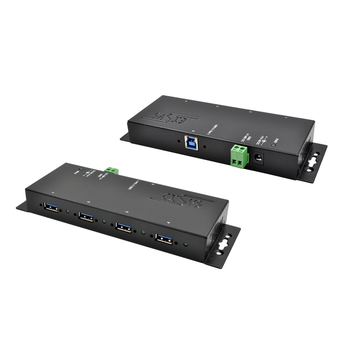 Exsys EX-1183HMVS-2 USB-Hub 4 Ports 5000 Mbit/s Schwarz