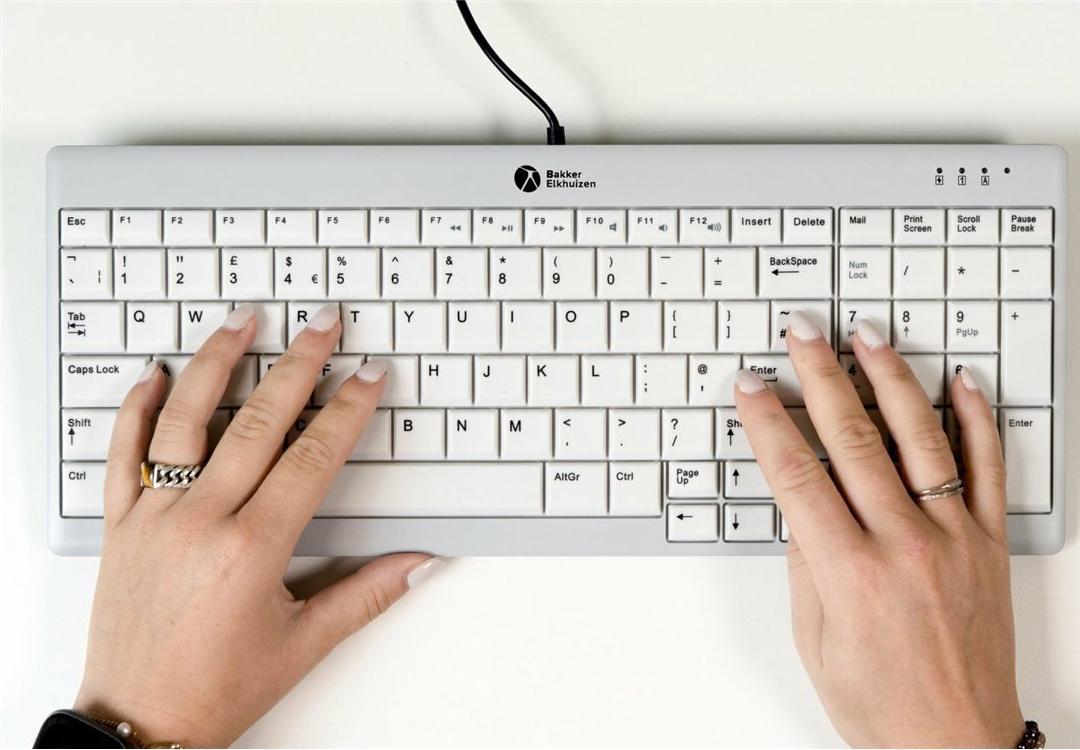 BakkerElkhuizen UltraBoard 960 V2 Compact Tastatur QWERTZ USB-C Dunkelgrau, Hellgrau