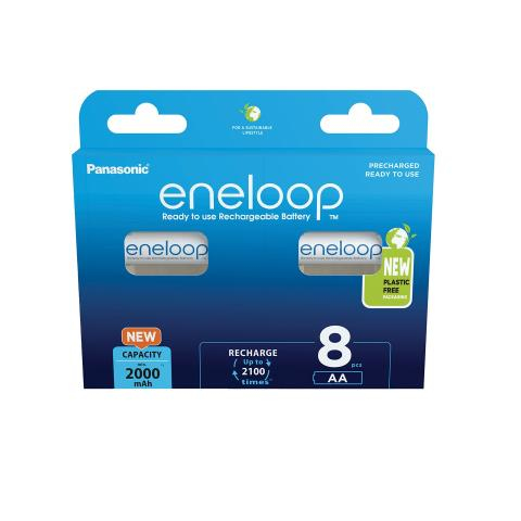 Panasonic eneloop BK-3MCDE/8BE NiMH Akku AA 1,2 V 2000 mAh 8er-Pack Weiß
