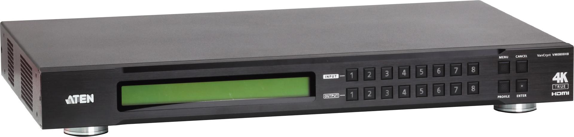 ATEN VanCryst VM0808HB-AT-G 8 x 8 True 4K HDMI Matrix Switch Schwarz