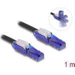 Delock RJ45 Netzwerkkabel Cat.6 UTP mit 180° winkelbaren Steckern schwarz 1 m (80926)