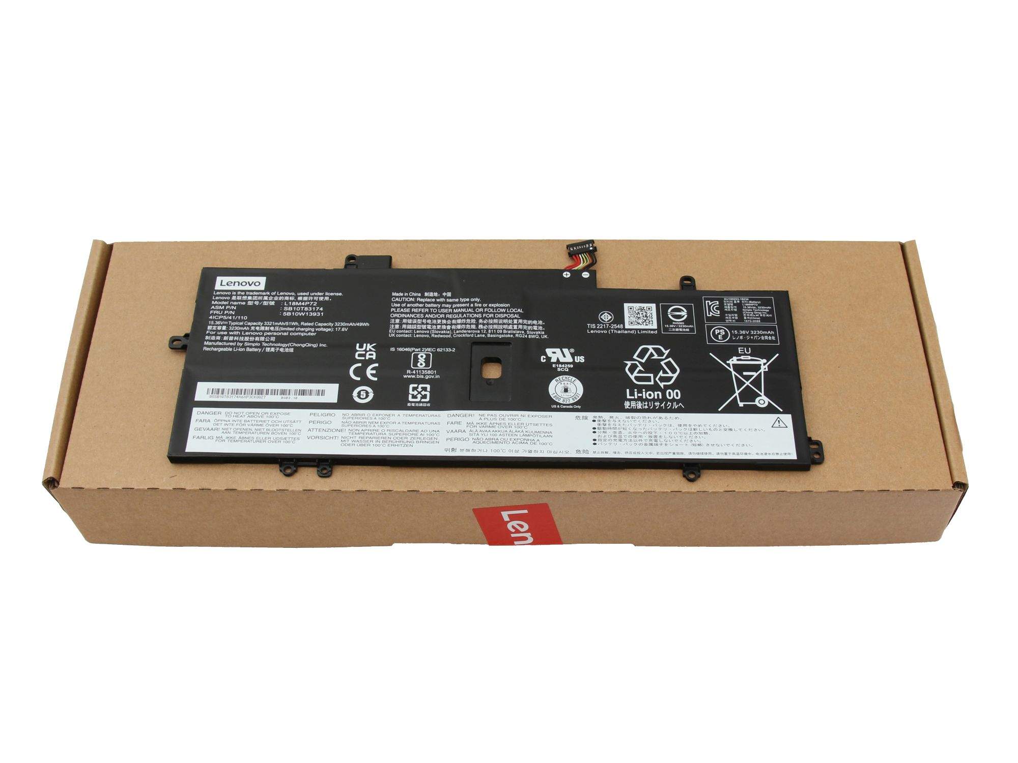 Lenovo ThinkPad Interner Notebook-Akku 4 Zellen 51 Wh Lithium-Ionen Schwarz