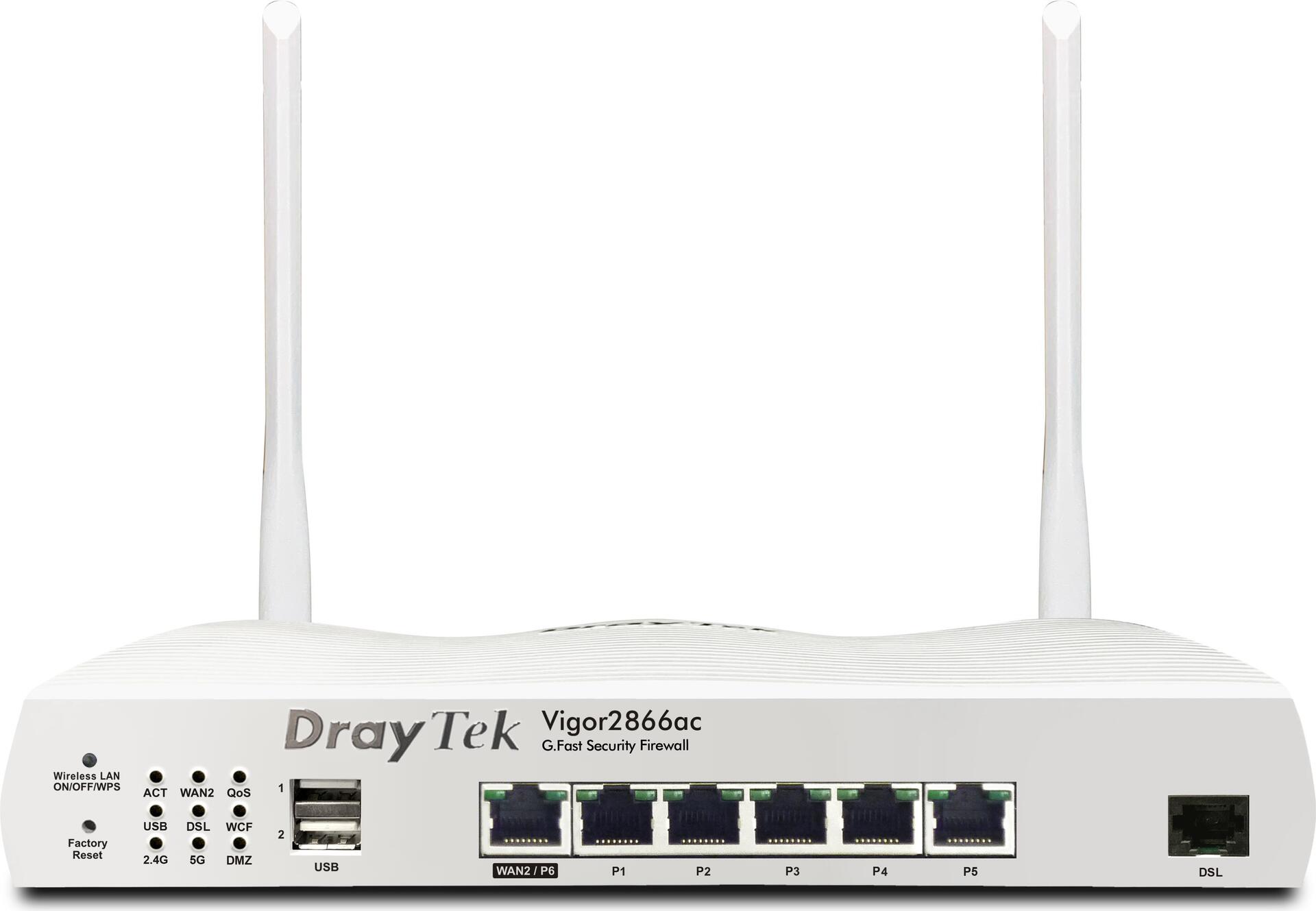 DrayTek Vigor 2866Vac Dual-WAN VoIP-Router G.Fast/DSL & Wi-Fi 5 (V2866VAX-DE-AT-CH)