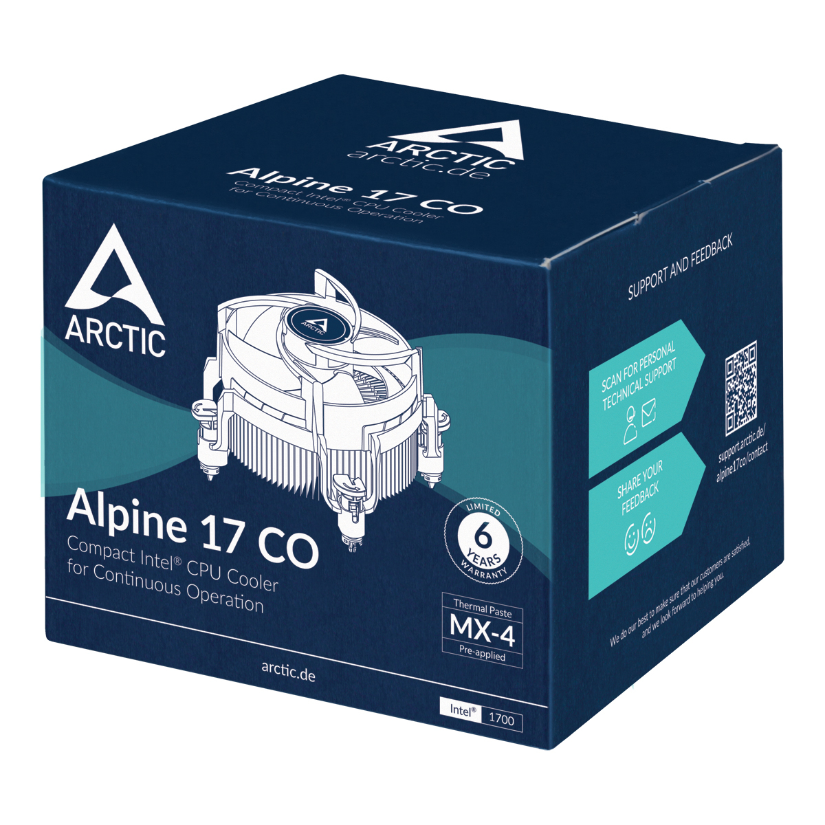 ARCTIC Alpine 17 CO Prozessor-Luftkühler Schwarz, Silber