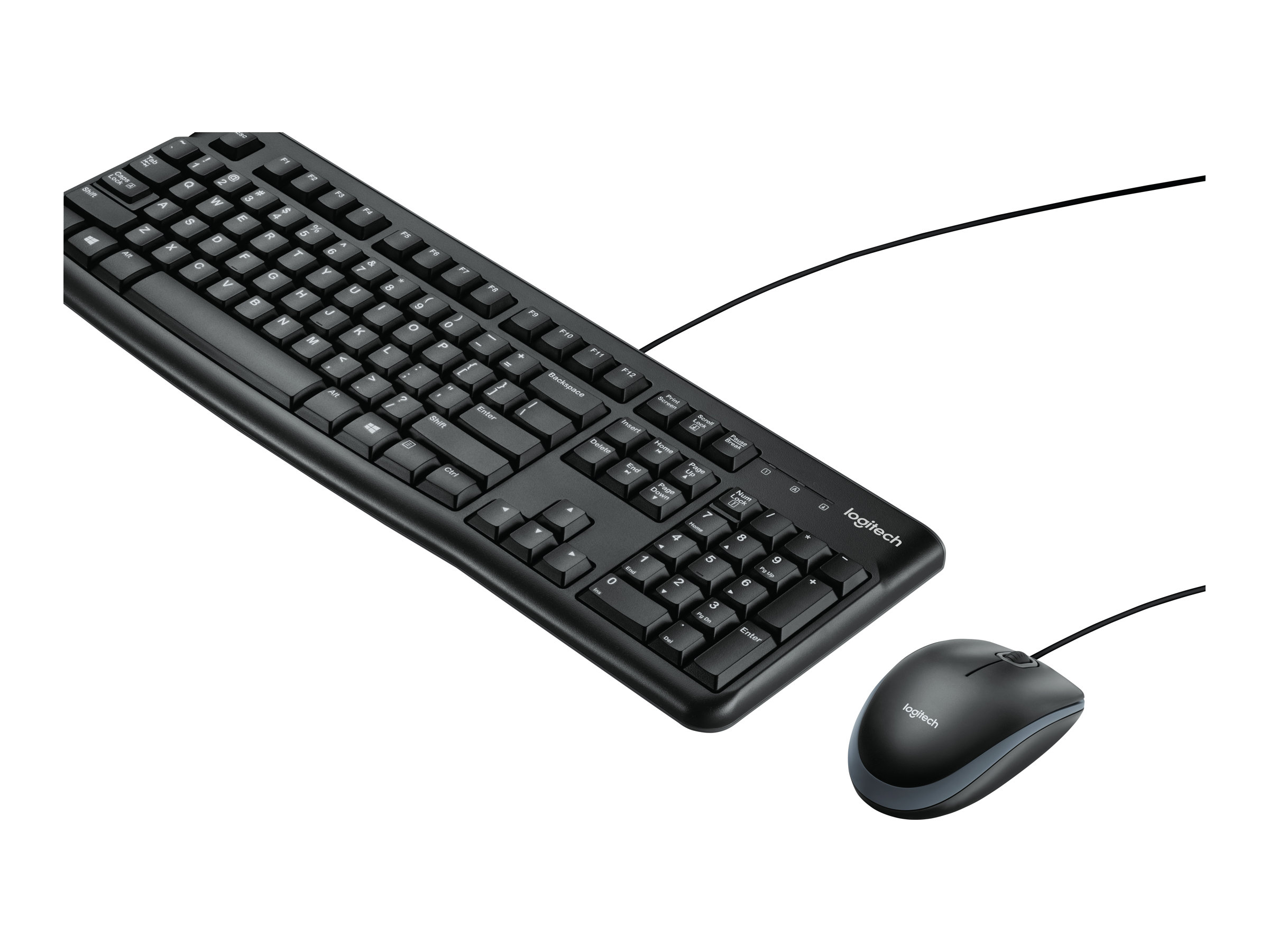 Logitech Desktop MK120 Portugiesisch USB Tastatur-und-Maus-Set Schwarz