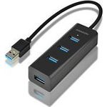 Axago HUE-S2B Schnittstellen-Hub USB 3.2 Gen 1 (3.1 Gen 1) Type-A 5000 Mbit/s Schwarz (HUE-S2B)