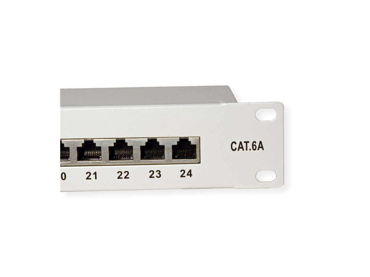 VALUE Kat.6A (Class EA) 19"-Patchpanel, 24 Port, geschirmt, Grau