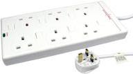 MicroConnect 6-way UK Socket 2M White (GRU006WUK-SWITCH)