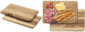 metaltex Vesperbrett, Akazienholz, rechteckig, 2er Set Schneide-, Servier- oder Frühstücksbretter, geölte - 1 Stück (561302000)