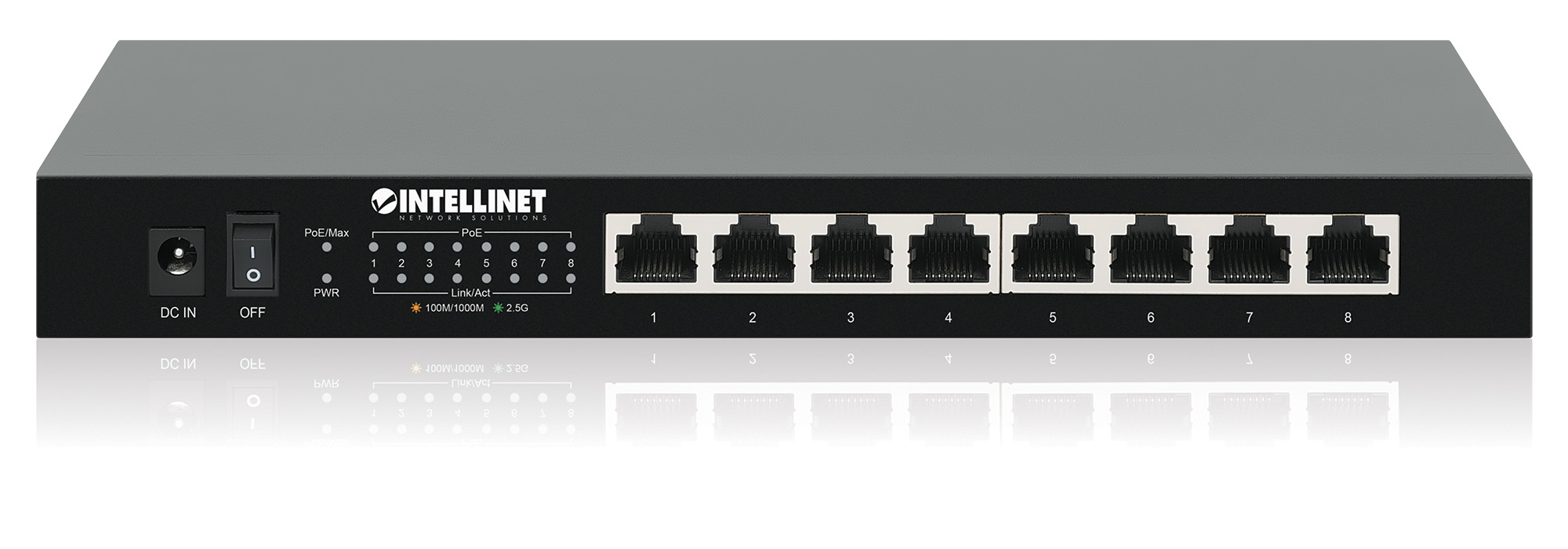 Intellinet 561938 8-Port 2.5G Ethernet PoE+ Switch Schwarz