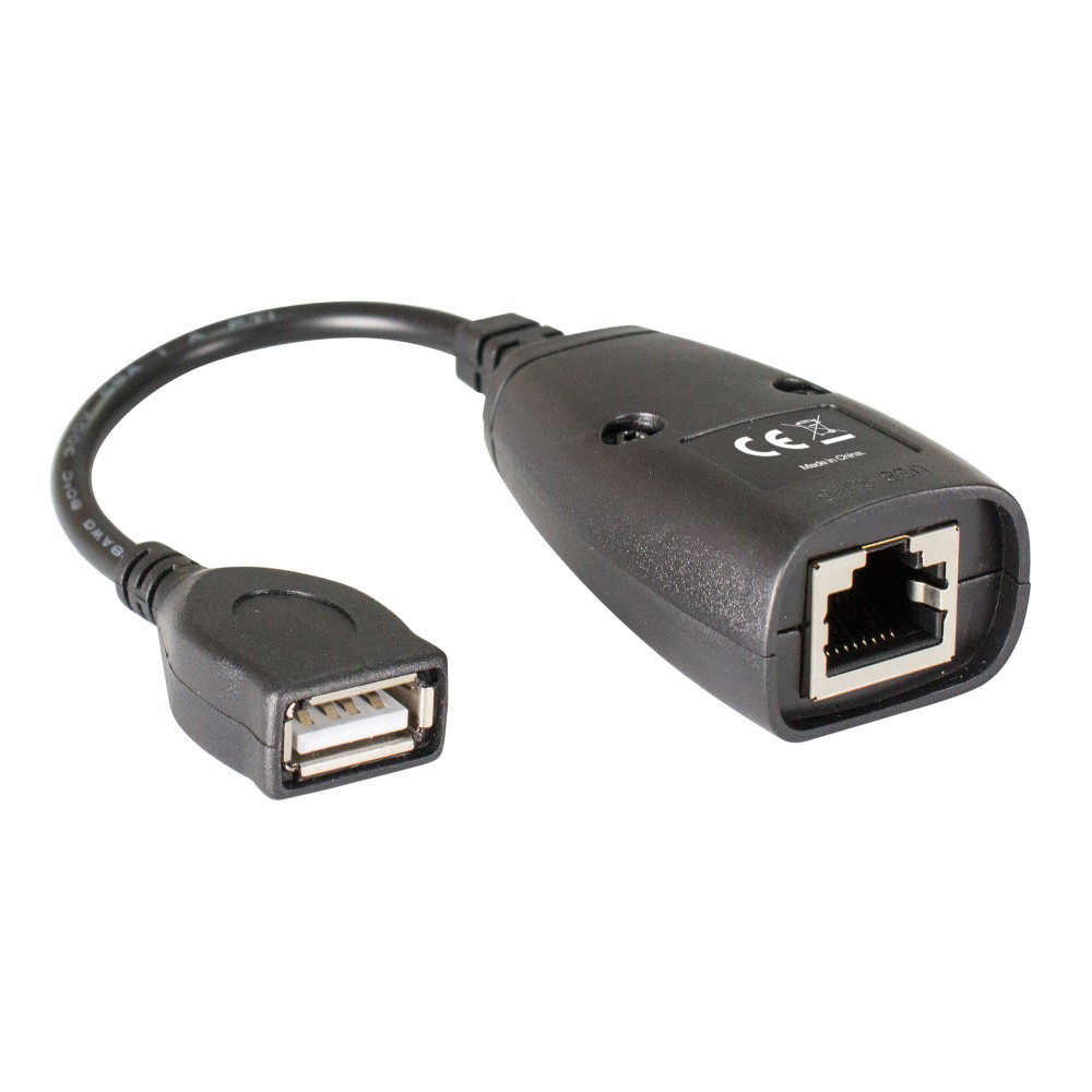 Techly USB-Extender über Cat5e/Cat6 USB RJ-45 50 m Schwarz