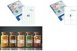 rillprint Universal-Etiketten, 70 x 37 mm, transparent selbstklebend, für Inkjet-, Laser-, Farblaserdrucker & - 1 Stück (83212)
