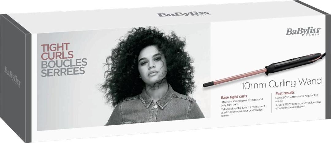 BaByliss C449E Tight Curls Lockenstab Ø 10 mm Schwarz, Rosa