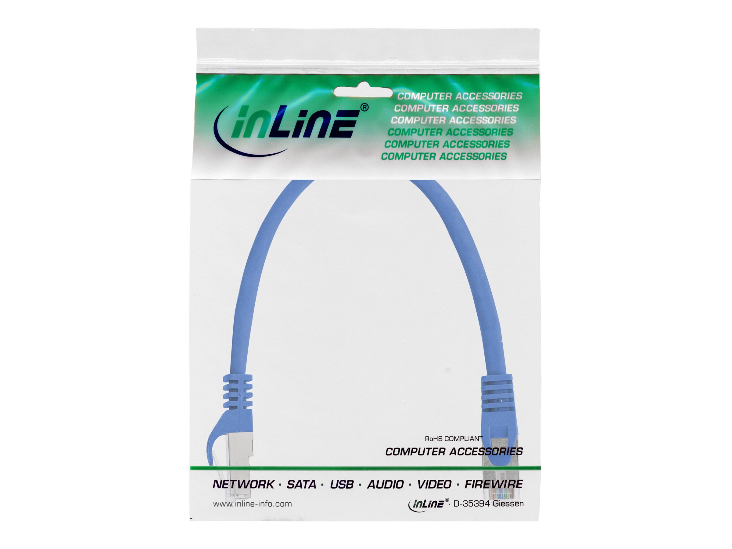 InLine Patchkabel Cat.5e S-FTP 0,25 m Blau