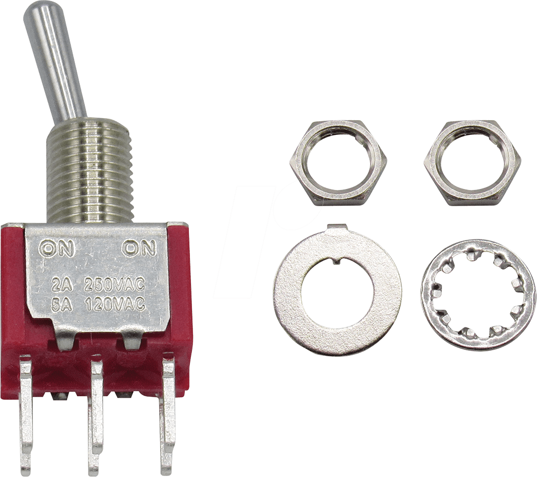 RND COMPONENTS RND 210-00430 - Miniatur-Kippschalter, 2x, Ein-Ein (RND 210-00430)