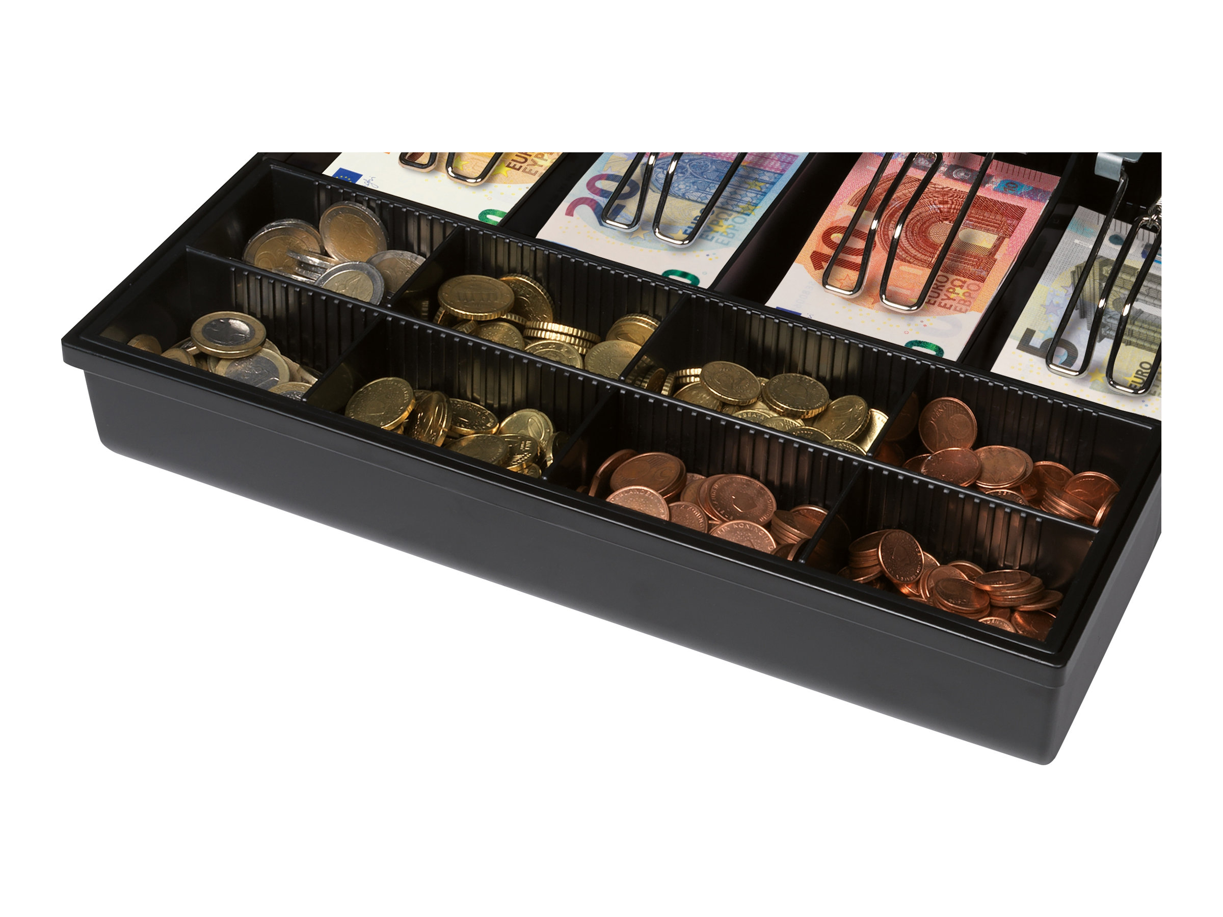 Safescan 3540 Tray Kasseneinsatz für SD-3540, 4 verstellbare Geldscheinfächer, Metall, Schwarz