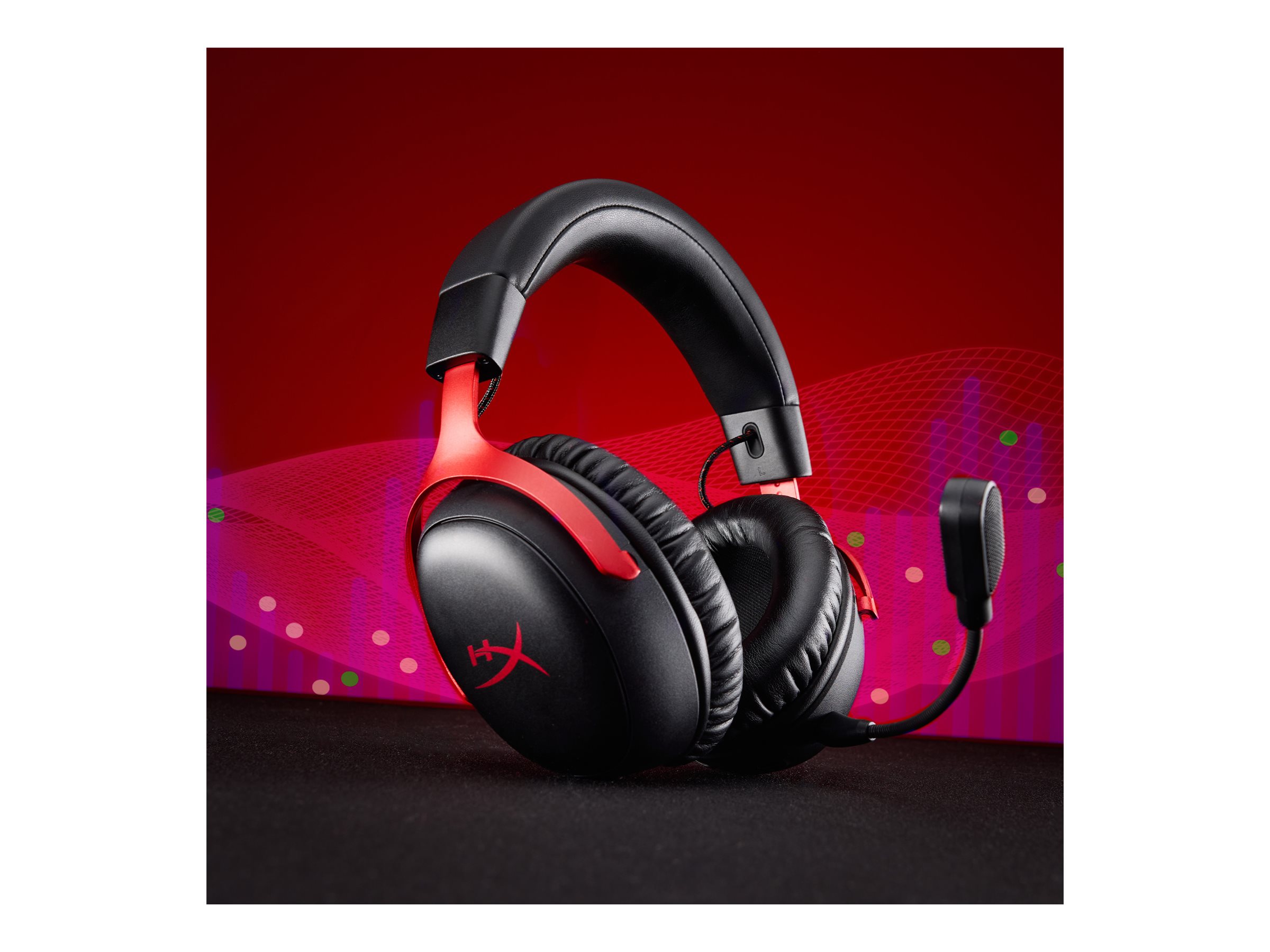 HyperX Cloud III S Kabelloses Gaming-Headset 2,4 GHz Bluetooth Schwarz/Rot