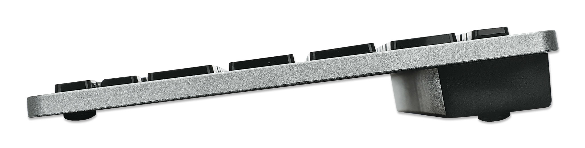 Manhattan Ultra Slim Dual-Mode Kabellose Funktastatur, QWERTZ Deutsch, Bluetooth 3.0 & 2,4 GHz, Anthrazit/Schwarz