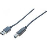 USB 2.0 Kabel, USB St. A / USB St. B, grau, 2,0 m (532512)