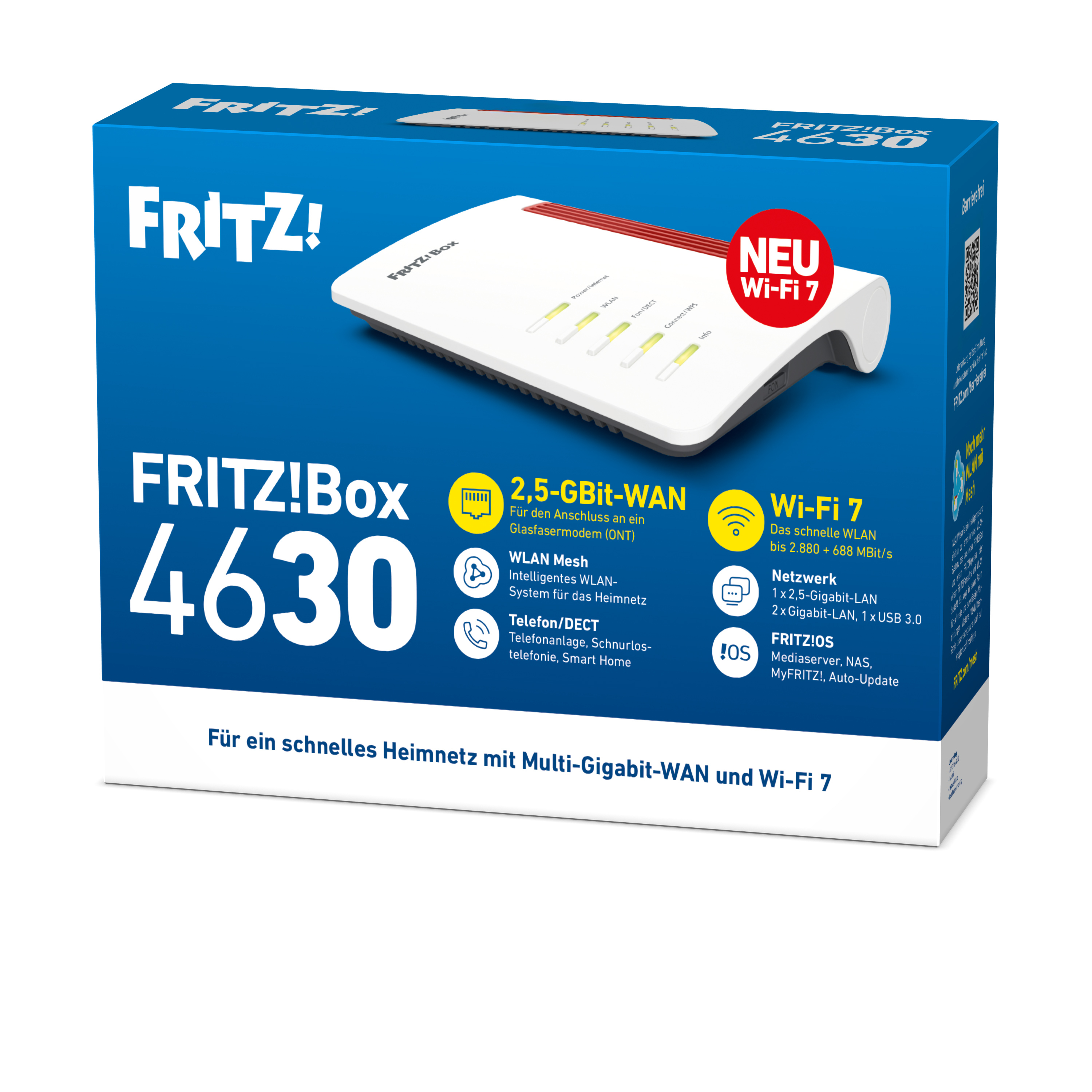 FRITZ! FRITZ!Box 4630 WLAN-Router Wi-Fi 7 Weiß
