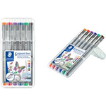 STAEDTLER Pigmentliner, Strichstärke: 0,5 mm, 6er Etui lange Metallspitze ideal für Lineale & Schablonen, Pigment - 1 Stück (30805-SSB6)