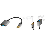 LogiLink CDA0109 DisplayPort Adapter DP/M to VGA/F,1080p/60Hz, alu, black/grey, 0.15 m (CDA0109)