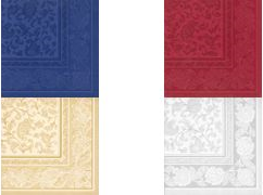 PAPSTAR Servietten "ROYAL Collection Ornaments", bordeaux aus Tissue, 1/4 Falz, 4-lagig, Maße: 400 x 400 mm, - 1 Stück (11668)