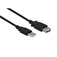 Verlängerung USB 2.0 Stecker A an Buchse A, schwarz, 0,3m, Good Connections® (2511-OF03S)