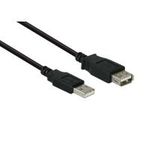 Verlängerung USB 2.0 Stecker A an Buchse A, schwarz, 0,3m, Good Connections® (2511-OF03S)