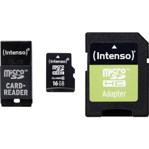 Intenso microSDHC-Karte 32 GB Adapter Set Class 10 inkl. SD-Adapter, inkl. USB-Kartenleser (3413780)