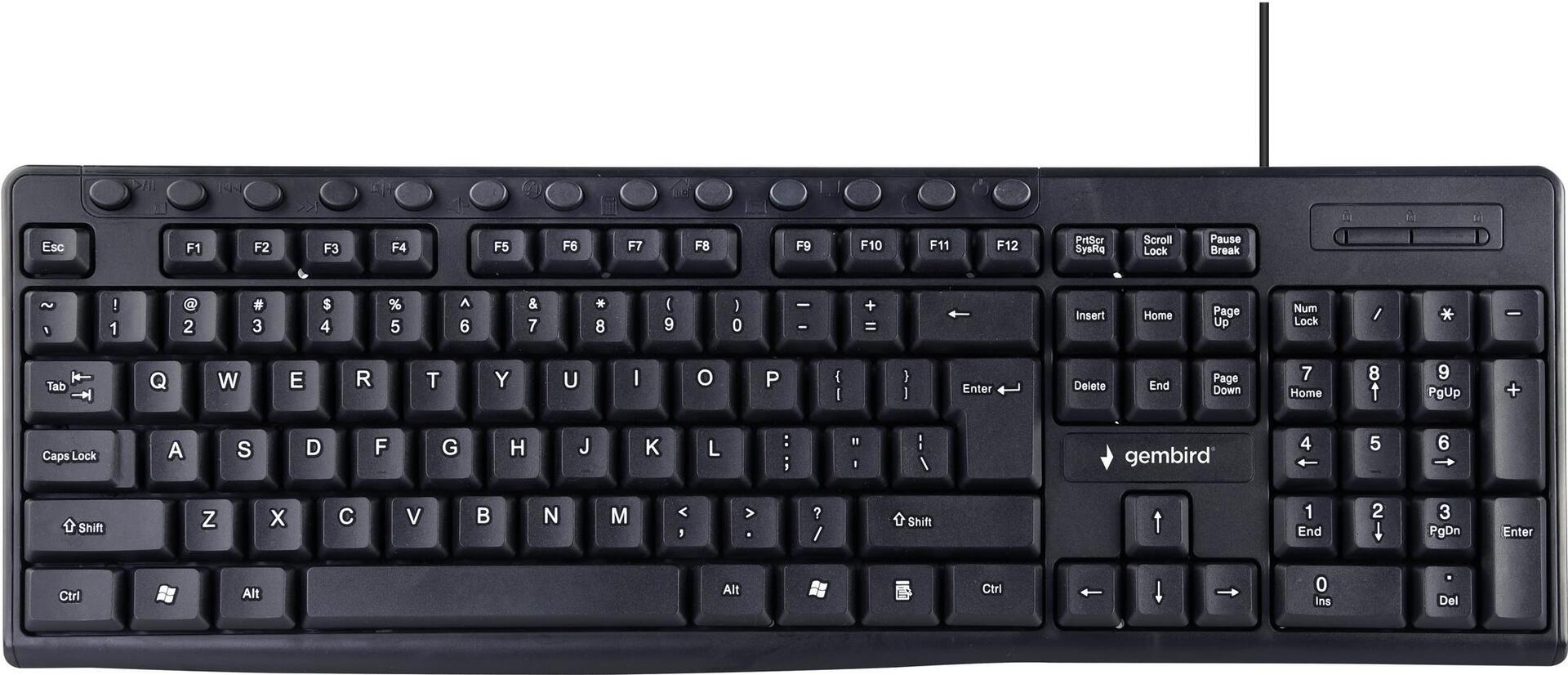 GEMBIRD Multimedia-Tastatur US-Layout schwarz (KB-UM-107-DE)
