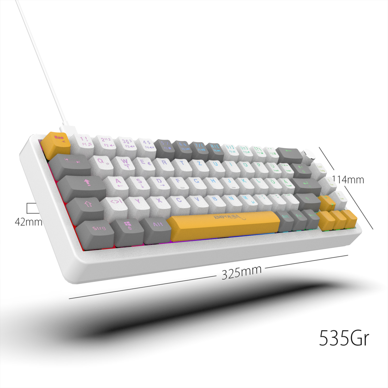 INCA IKG-457 Gaming-Tastatur Mechanisch RedSwitch RGB USB 2 m Deutsch Weiß