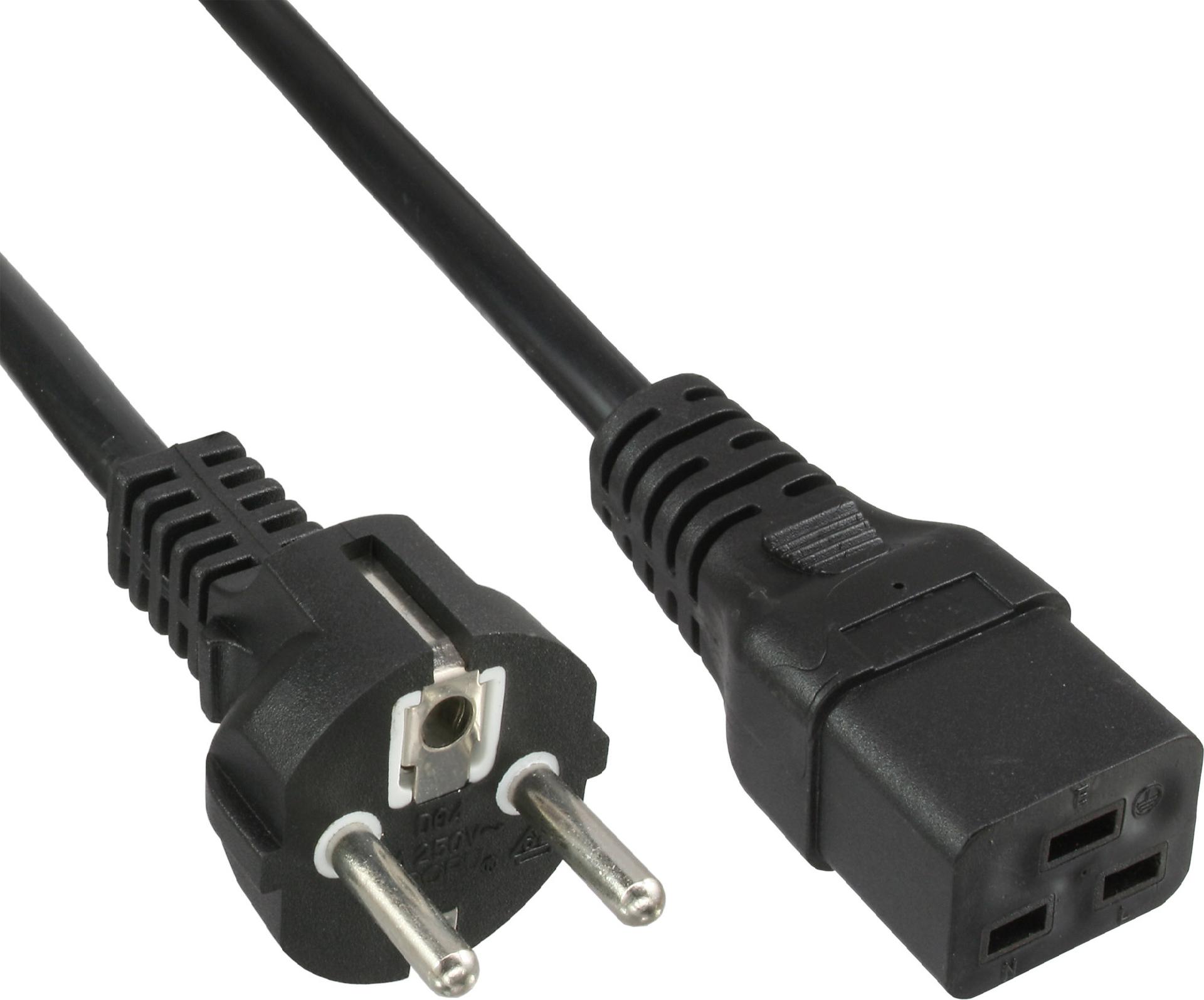 InLine Stromkabel CEE 7/7 zu IEC 60320 C19 16A 1 m Schwarz