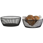 APS Brot- und Obstkorb SVART, oval, 200 x 150 mm aus schwarzem Metall, Höhe: 80 mm - 1 Stück (30422)