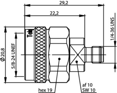 Telegärtner Koax-Adapter N-Stecker - SMA-Buchse J01027T0018 1 St. (J01027T0018)