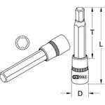 KS TOOLS 1/2" Bit-Stecknuss Innensechskant, lang, 10mm (911.1330)