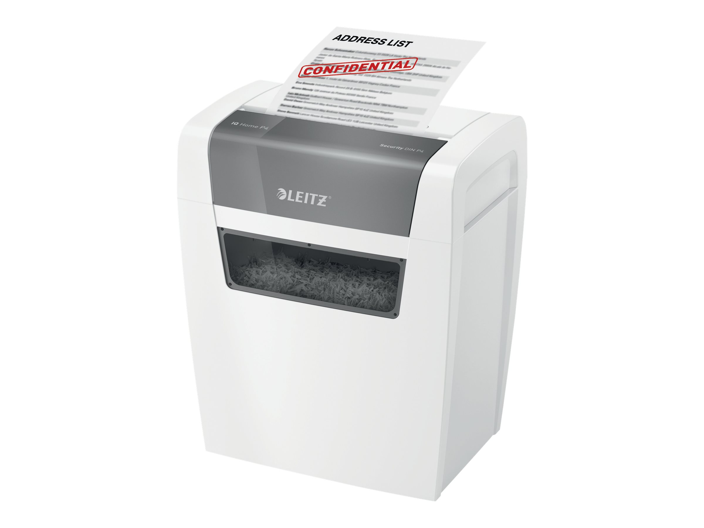 Leitz IQ Home P4 Aktenvernichter Partikelschnitt P-4 6 Blätter 15 l Weiß